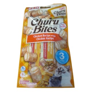 Churu Cat Bites Chicken wraps&Chicken Purée 3x10g AKCE